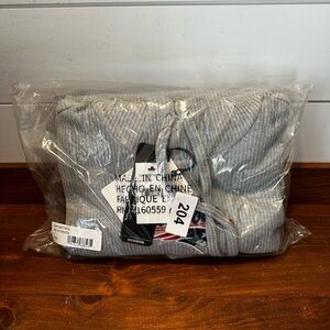 Women’s gray long sleeve hooded NFL New England patriots lounge pj pajama set LG